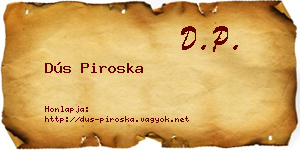 Dús Piroska névjegykártya