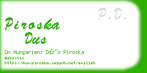 piroska dus business card